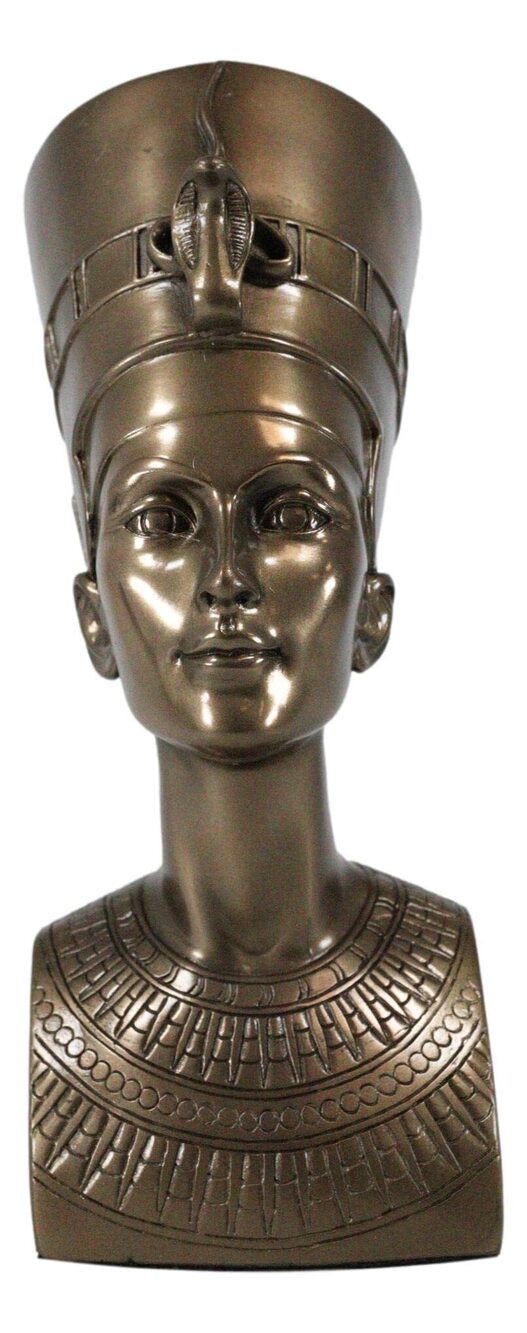 7495 Ebros Bronzed Classical Egyptian Queen Nefertiti Bust Statue 7" Tall